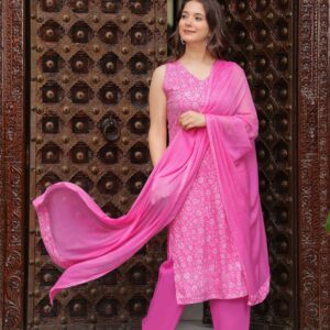 Pink Floral 3pc suit set