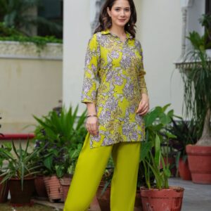 Mustard Floral Co-Rd set