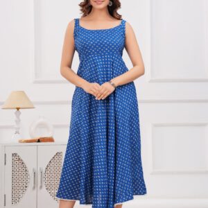 Blue Floral Anarkali Gown